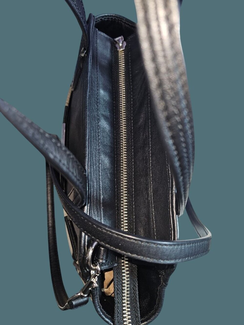 Coach Taylor Signature Bette Black Canvas/Leather Satchel Crossbody Bag - Picture 11 of 16